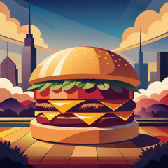 Fresh Big chicken burger with double cutlet fries and cola on craft paper Fat unhealthy street food Copy space