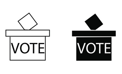 two vote box isolated on white background. 