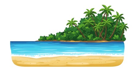 Obraz premium Tropical Shore's Embrace AI Generated