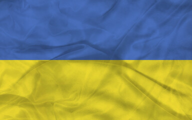 3d illustration flag of Ukraine. close up waving flag of Ukraine. flag symbol of Ukraine.