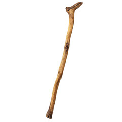 Obraz premium Walking stick crafted from natural wood displayed against a Transparent background for product showcase, Walking stick isolated on