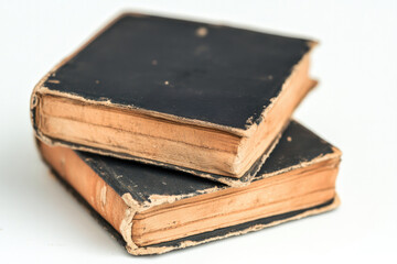 Obraz premium Antique book collection with rustic covers for historical and educational design concepts