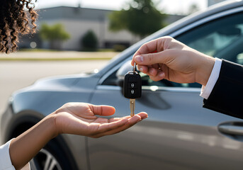 Car key exchange between two hands