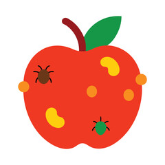  A rotting apple with bugs