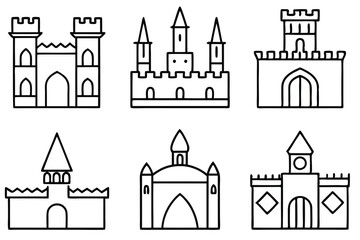 Citadel Line Art Detailed Sketch for Creative Drawing Illustration 