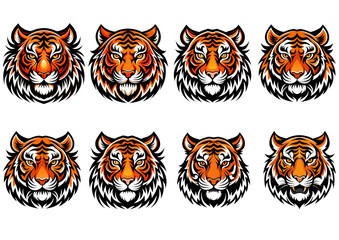 "Fierce Tiger Head Vector Logo Collection"
