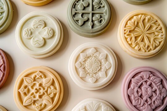 Minimal Korean Dasik-Inspired Cookies in Pastel Colors