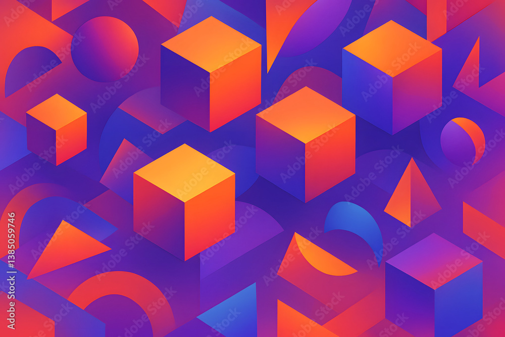 Poster abstract geometric shapes: a vibrant abstract composition featuring a dynamic array of geometric sha