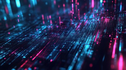 Abstract digital network, glowing lines, futuristic technology