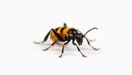 Naklejka premium Close-up of single insect on pure white background, isolated, creepy crawly, fauna