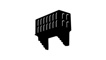 Romeo and Juliet's balcony , black isolated silhouette