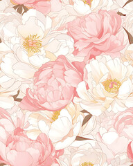 Creative 2D Doodle seamless pattern Floral or flower Illustrations