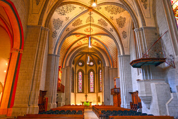 Fototapeta premium Innenansicht der Eglise St-François in Lausanne (Schweiz)