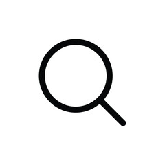 Search magnifying glass icon, Vector glass symbol, Search icon for web, Magnifying glass loupe sign in line icon style illustration.