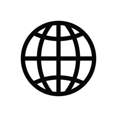 Fototapeta premium World icon , Earth globe symbol, www sign for web, Website icon in line icon style, Flat icon vector illustration.