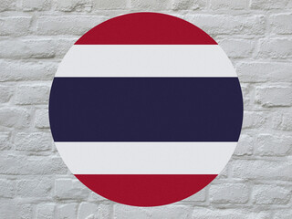 Naklejka premium round Thai flag of Thailand