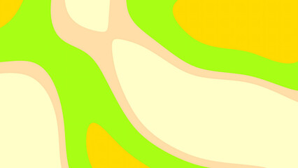 Organic abstract pattern featuring green yellow and beige wavy shapes