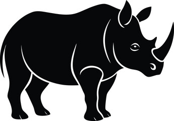 black rhino vector illustration