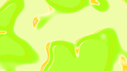 Bright abstract background with organic green and yellow fluid shapes