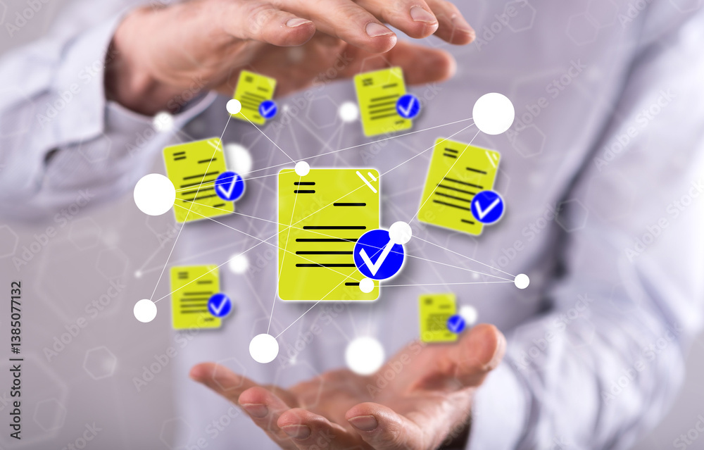 Wall mural concept of document validation