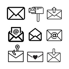 email icon set. envelope mail icon vector illustration