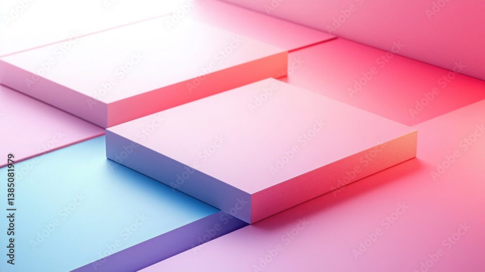 Poster soft pink and blue background creating a calm and inviting atmosphere ideal for ui cards layout and 