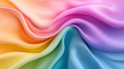 Colorful fabric waves create a soothing visual experience