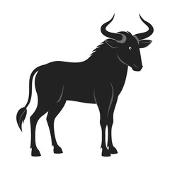 Tailed Gnu icon silhouette vector illustration