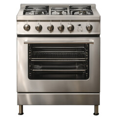 Obraz premium Stainless Steel Gas Stove on transparent background