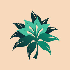 vector of a palm leaf on a White Background