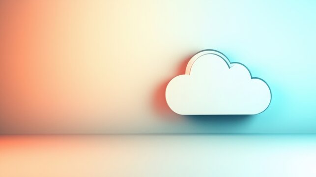 Simple cloud icon representing cloud computing services in a minimalistic design on a bright background