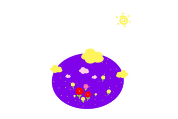 투명배경 바이올렛 플라워 가든 voilet flower garden