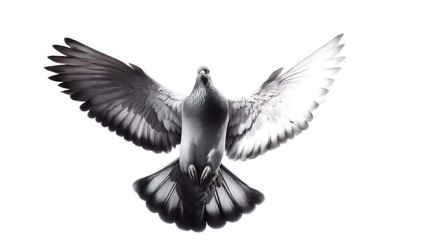 White dove in flight