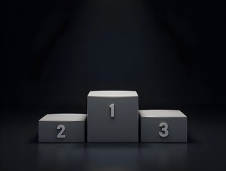 winners podium on black background
