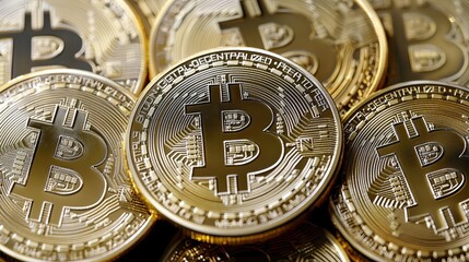 Digital Gold Coins Cryptocurrency Pile