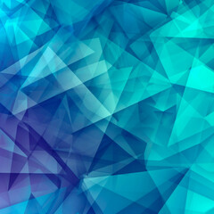 Fototapeta premium Blue geometric background with polygons for text. Triangle banner for lettering and design