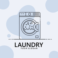 Laundry Washing Machine Logo With Circle for your laundry business icon