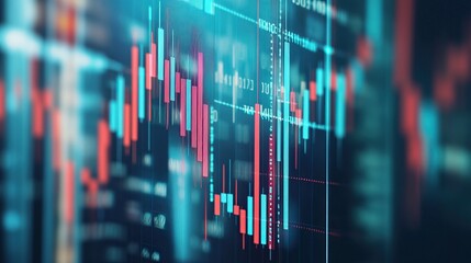 Financial data screen display, market trends