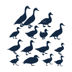 Duck silhouette bundle vector design