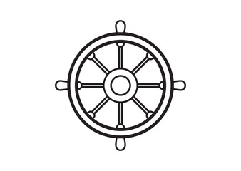 Steering wheel vector. ship steering silhouette vector