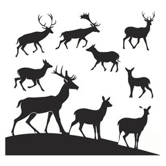 Deer silhouette bundle vector design