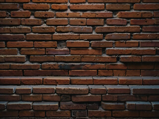 Fototapeta premium The brick wall is constructed with tightly fitted bricks.