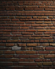 Obraz premium The brick wall is composed of variously sized rectangular bricks.