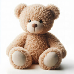 Obraz premium Classic teddy bear with detailed features, against a bright, neutral background.