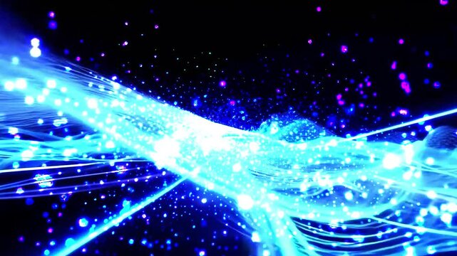 abstract blue background with lights animation
