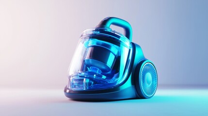 Fototapeta premium Innovative vacuum cleaner design featuring transparent dust container and modern aesthetics