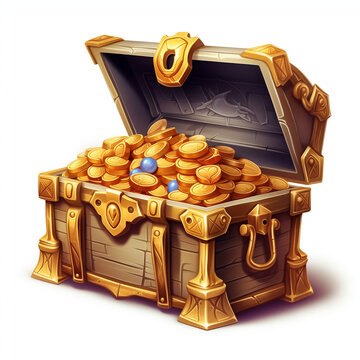 treasure chest with coins