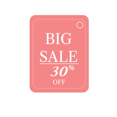 Big sale tag 30%