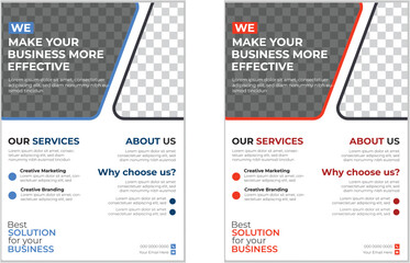 Corporate business flyer template design set with black, orange, red  color. marketing, business proposal, promotion, advertise, publication,