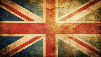 Fototapeta premium Classic Union Jack photos: vintage style, old British flag images, retro UK.